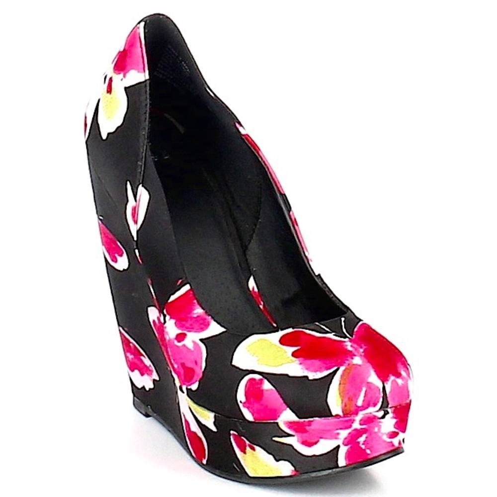 Elle Jessica Floral Print Wedges